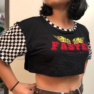 F21 Checkered Crop Top